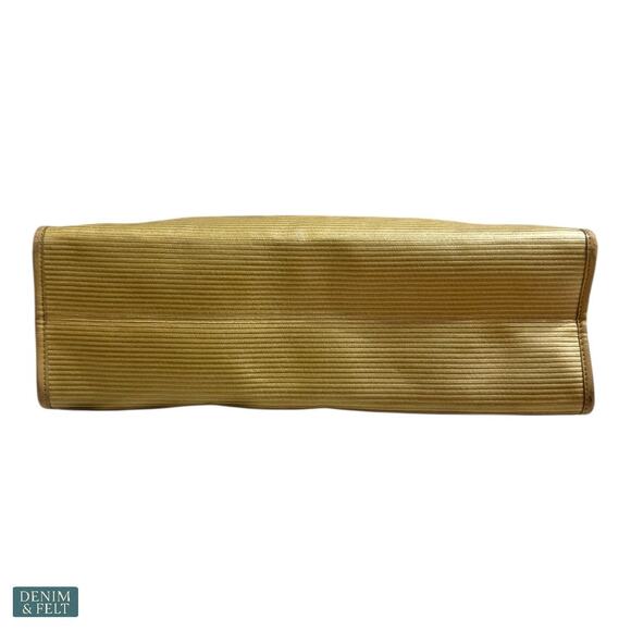 Yves Saint Laurent Brown Ribbed Clutch Travel Leather Trim Vintage Statement Bag - Picture 11 of 16